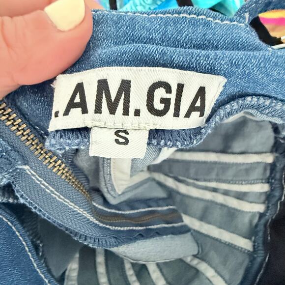 I.AM.GIA Corset Top Denim Lace Trim Bustier Camisole Y2K Coquette Festival Small - Picture 8 of 12